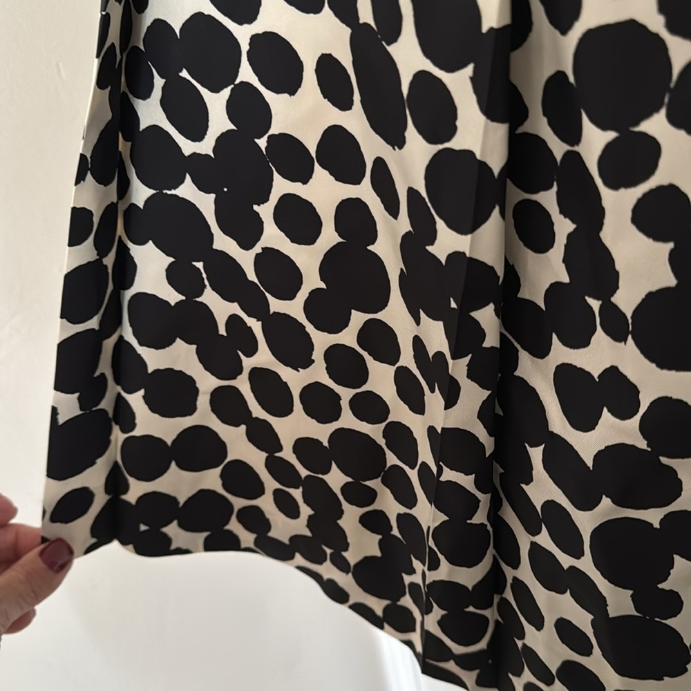 NWT BANANA REPUBLIC Cream & Polka dot Silk Skirt, Size 10 - Picture 8 of 8